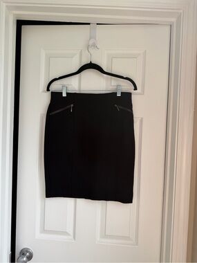 Alfani Black Zip-Trim Pencil Skirt